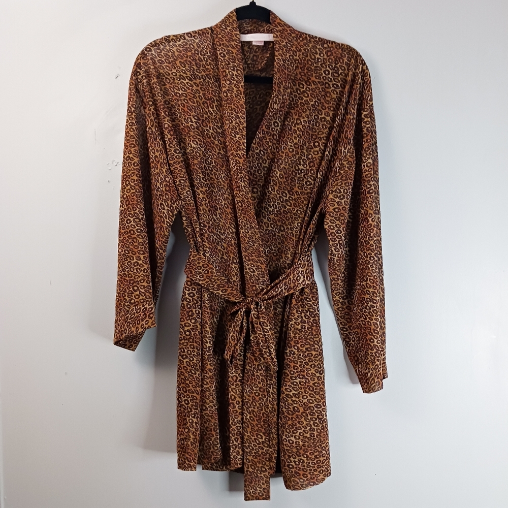 Victoria's Secret Robe One Size Leopard Print Sheer Lightweight Sexy Feminine